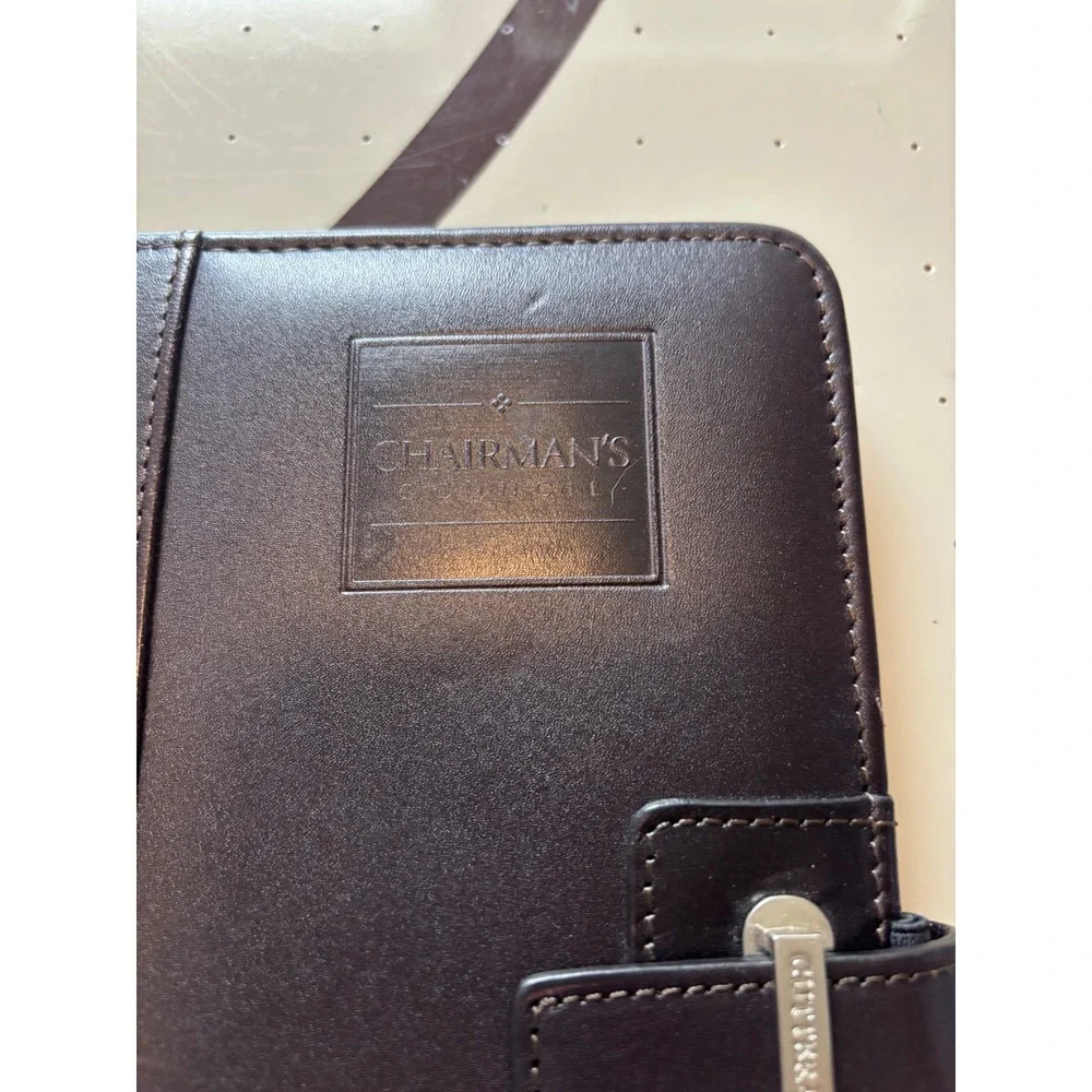 Cutter & Buck Brown Leather Travel Wallet Organizer Chairmans Council Embossed
